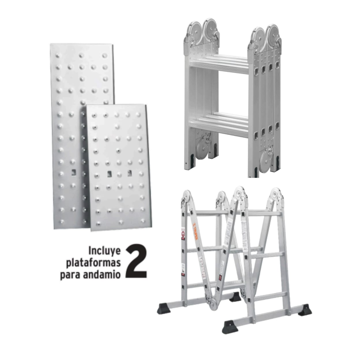ESCALERA TRUPER MULTIPOSICIÓN SOPORTA 200 KG 101905 8 PELDAÑOS - 2