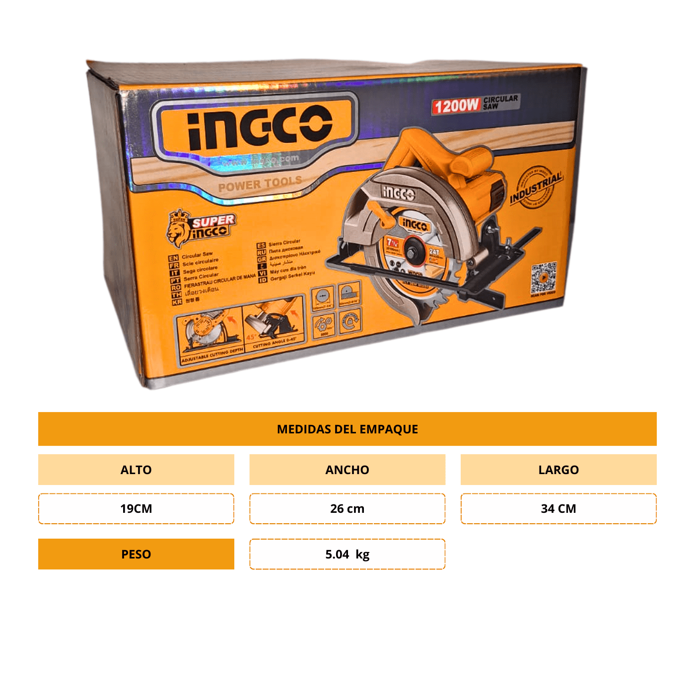 SIERRA CIRCULAR 1200W PROFESIONAL INGCO - 6