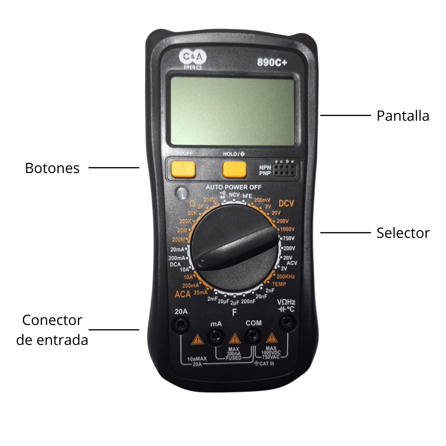 MULTÍMETRO DIGITAL PROFESIONAL CYA - 5