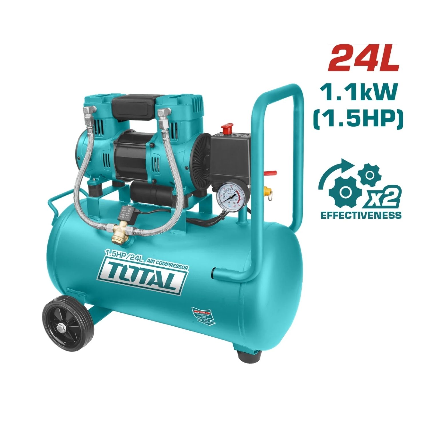COMPRESORA TOTAL TCS1110242-5 SILENCIOSA 24 LITROS - 2