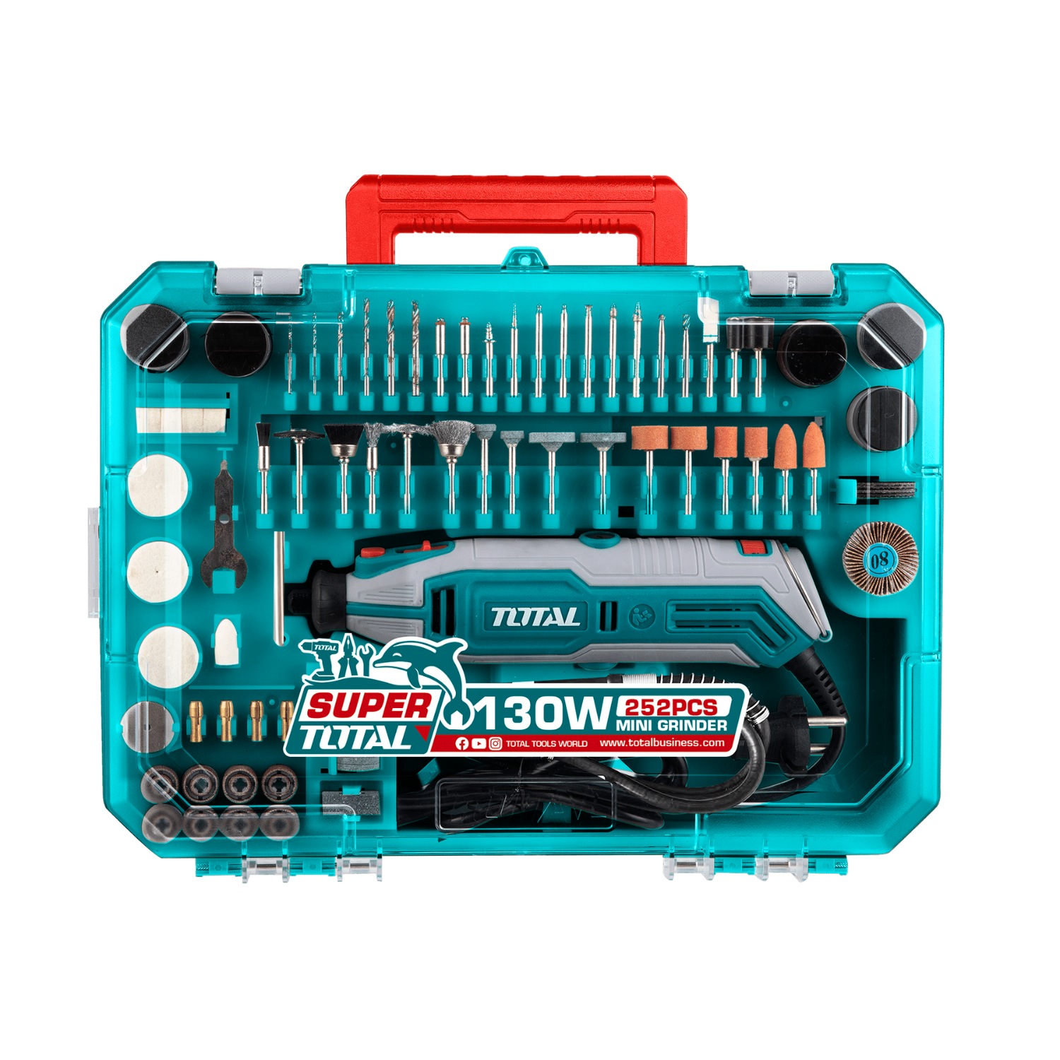 MINI GRINDER RECTIFICADOR 130W + 252 ACCESORIOS TOTAL - 1