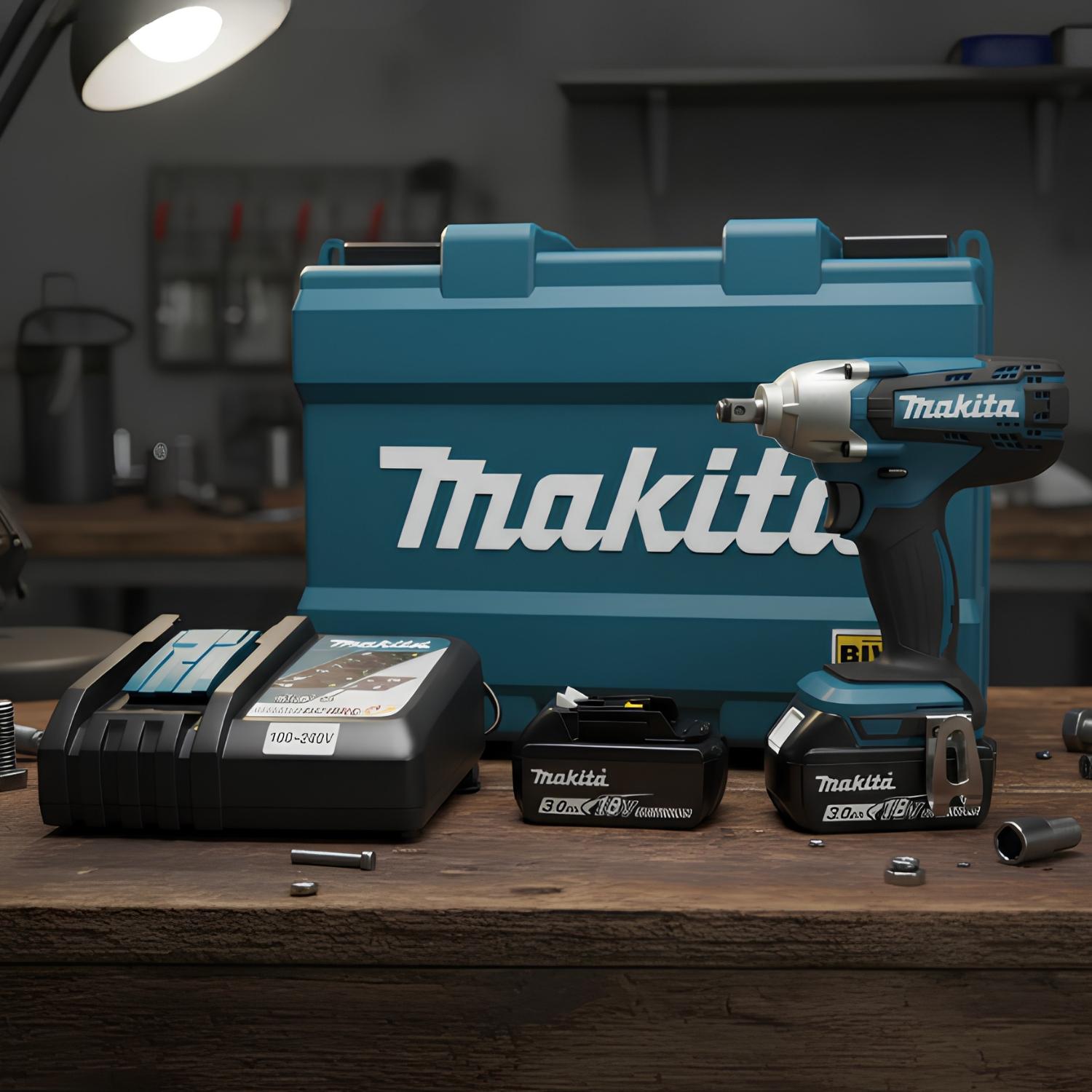 LLAVE DE IMPACTO 1/2 18V + 2 BATERÍAS 3AH Y CARGADOR MAKITA - 2