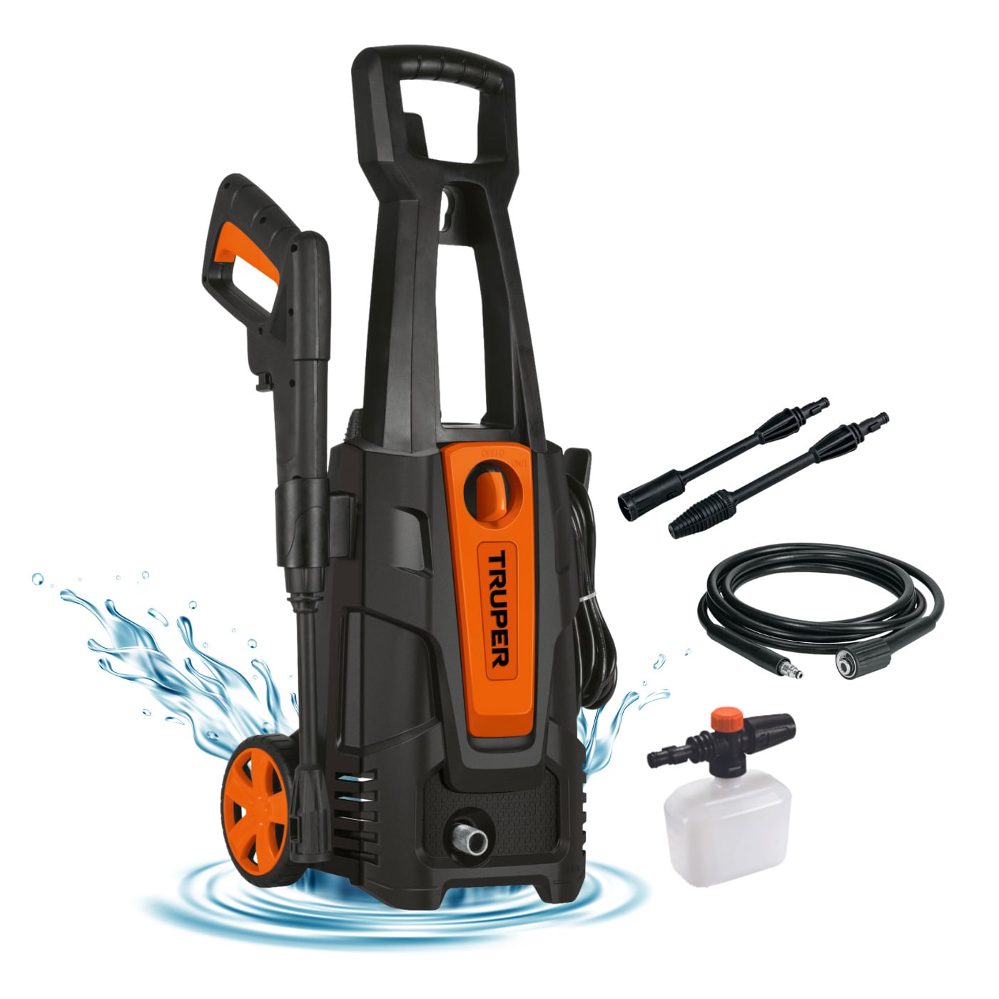 HIDROLAVADORA ELÉCTRICA 1800PSI + MANGUERA 15M+SHAMPU+SILICONA - 2