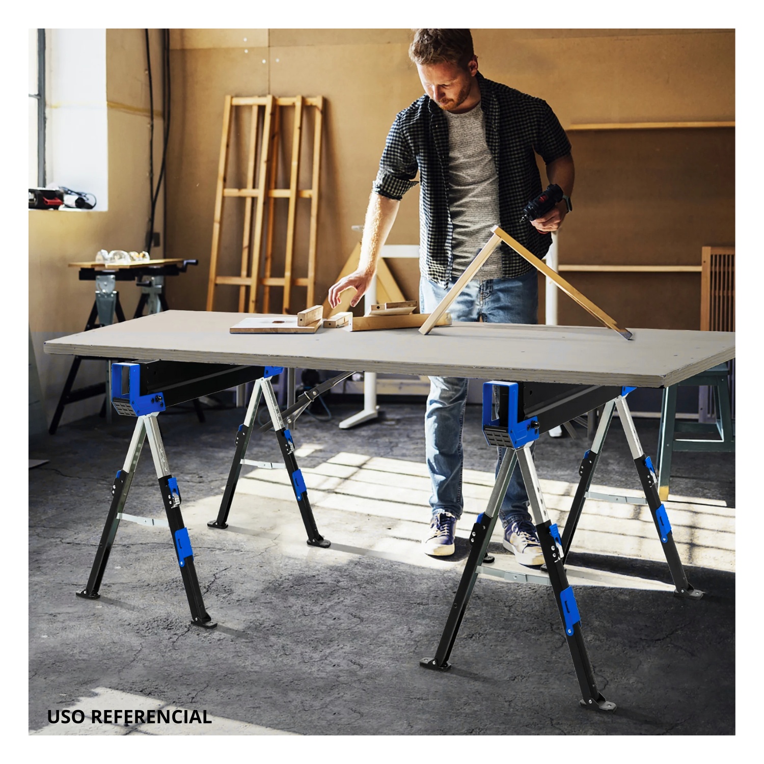 SET CABALLETE SOPORTA 100KG 2PCS WADFOW - 5