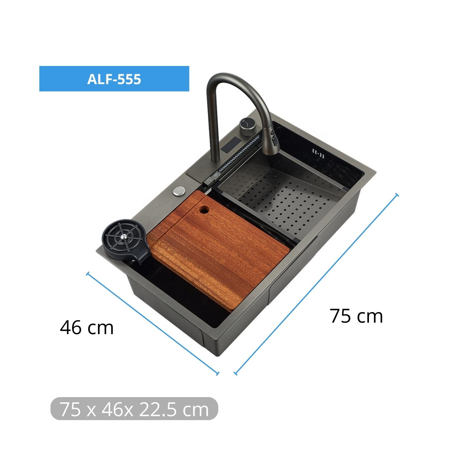 LAVADERO DE COCINA ACERO INOX SMART PREMIUM MULTIFUNCIONAL ALFA AFL-555 - 2