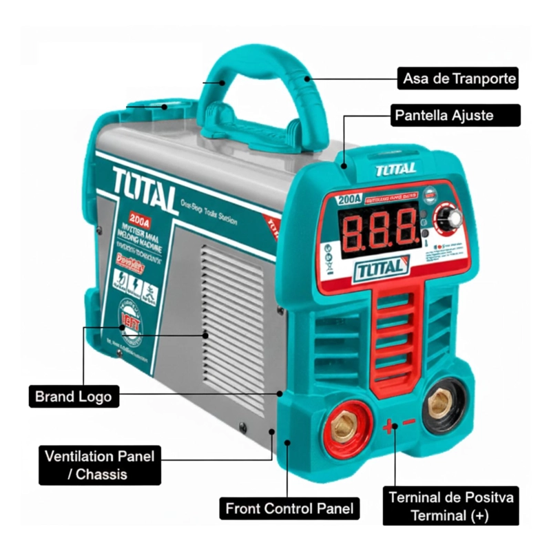 SOLDADORA INVERTER MMA 15-200A LED - 3