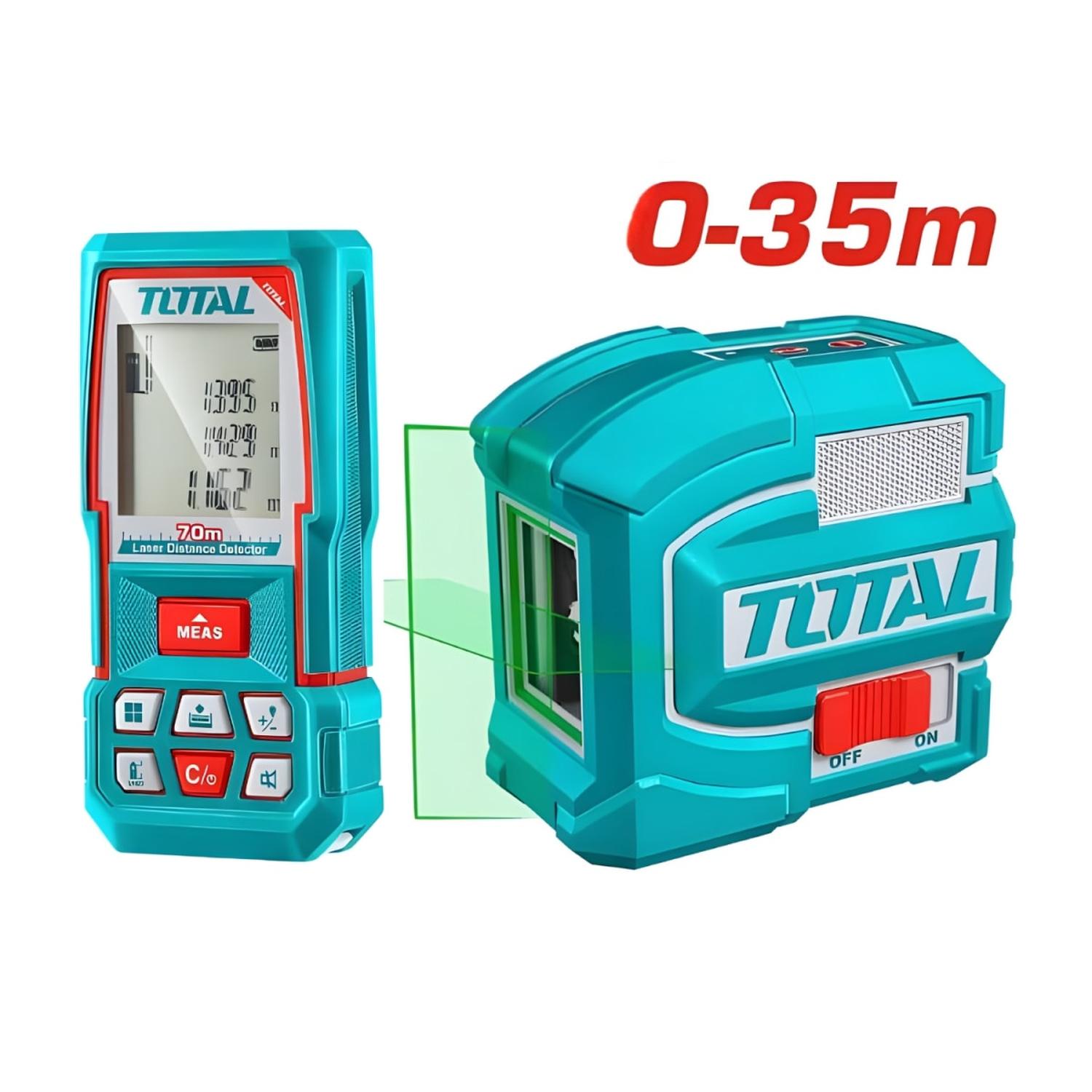 COMBO TALADRO 76NM + NIVEL LASER DE 2 LINEAS + MEDIDOR DE DISTANCIA LASER 70M TOTAL - 4