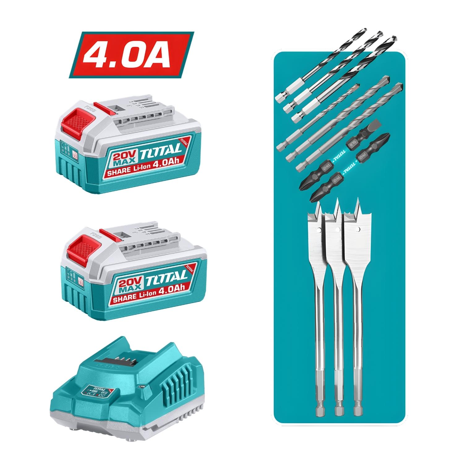 TALADRO PERCUTOR 96NM + 2 BATERÍAS 4AH INDUSTRIAL TOTAL - 3