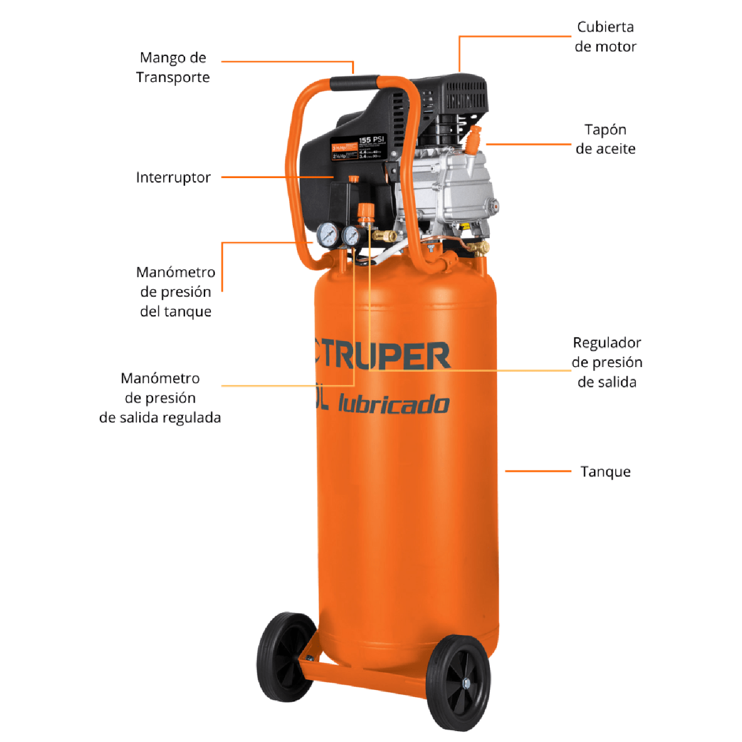 COMPRESORA VERTICAL 80 LITROS TRUPER - 4