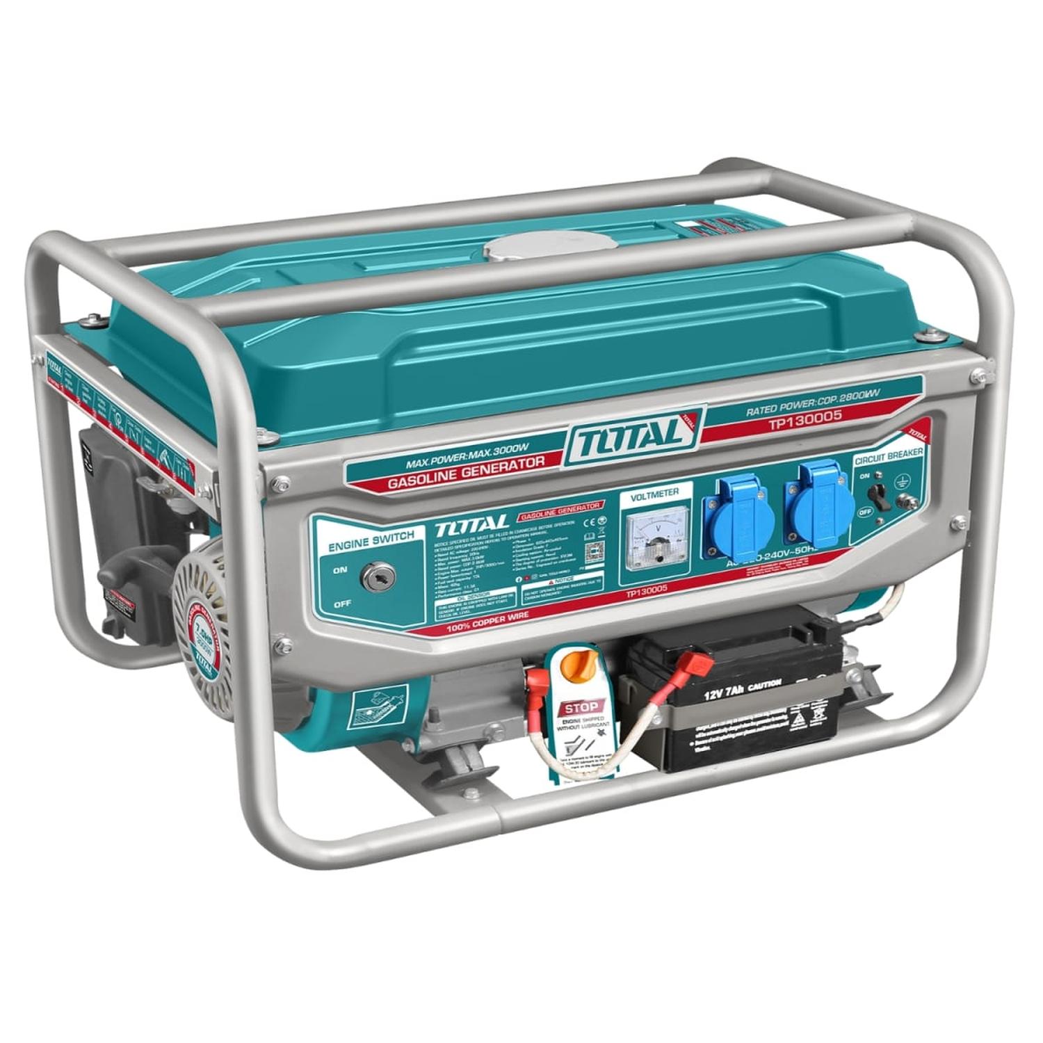 GENERADOR GASOLINERO 3000W CON ARRANCADOR ELECTRICO INDUSTRIAL TOTAL - 1