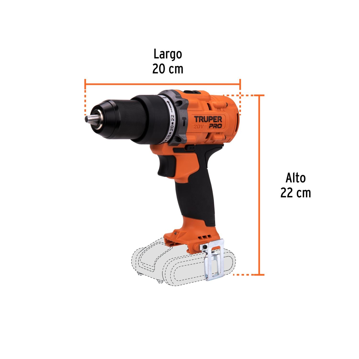 TALADRO PERCUTOR 20V (SOLO CABEZAL) TRUPER - 7