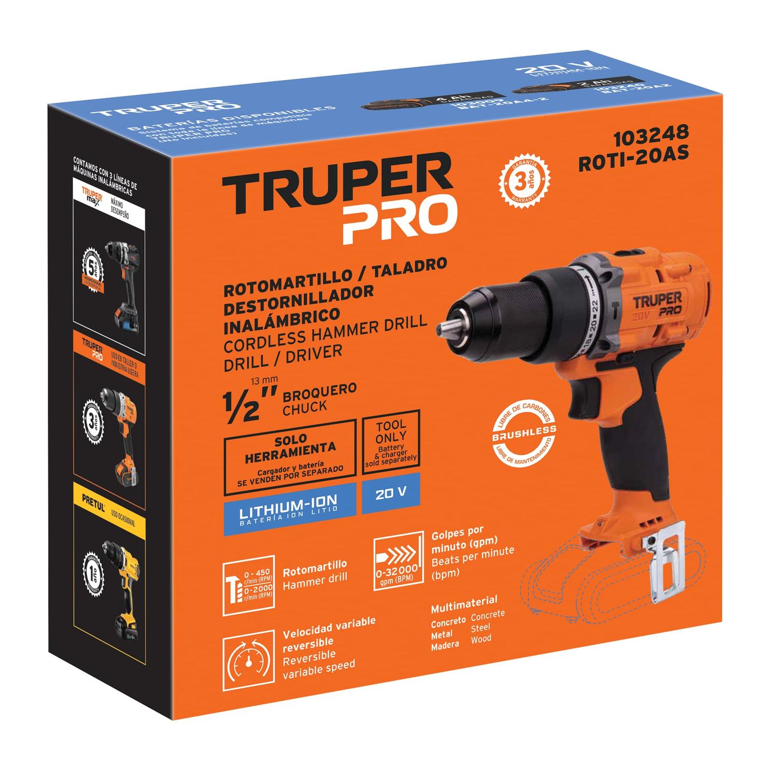 TALADRO PERCUTOR 20V (SOLO CABEZAL) TRUPER - 9