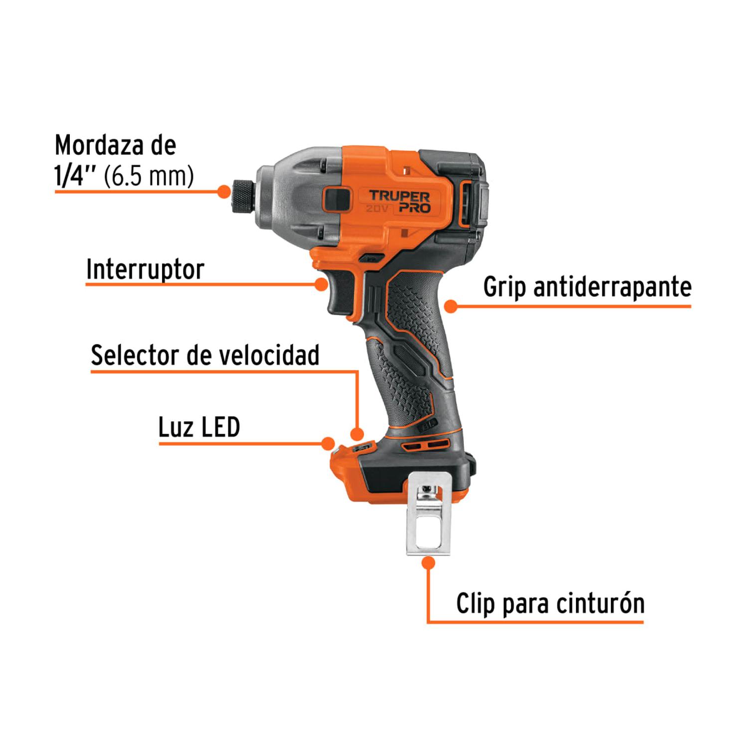 ATORNILLADOR DE IMPACTO 20V +2 BATERIAS 4AH+ CARGADOR TRUPER - 5