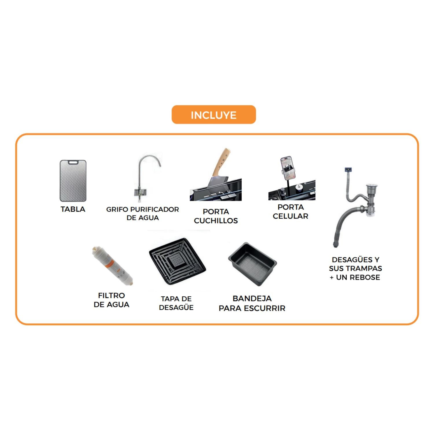 LAVADERO DE COCINA MULTIFUNCIONAL SMART BARRANCO-6845 FRATELLI - 6