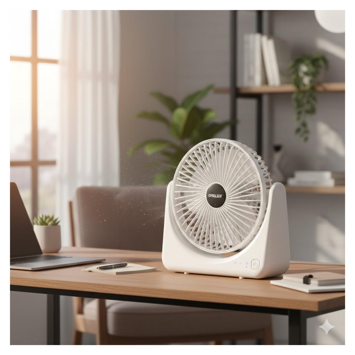 VENTILADOR PORTATIL RECARGABLE 3 VELOCIDADES OPALUX - 2