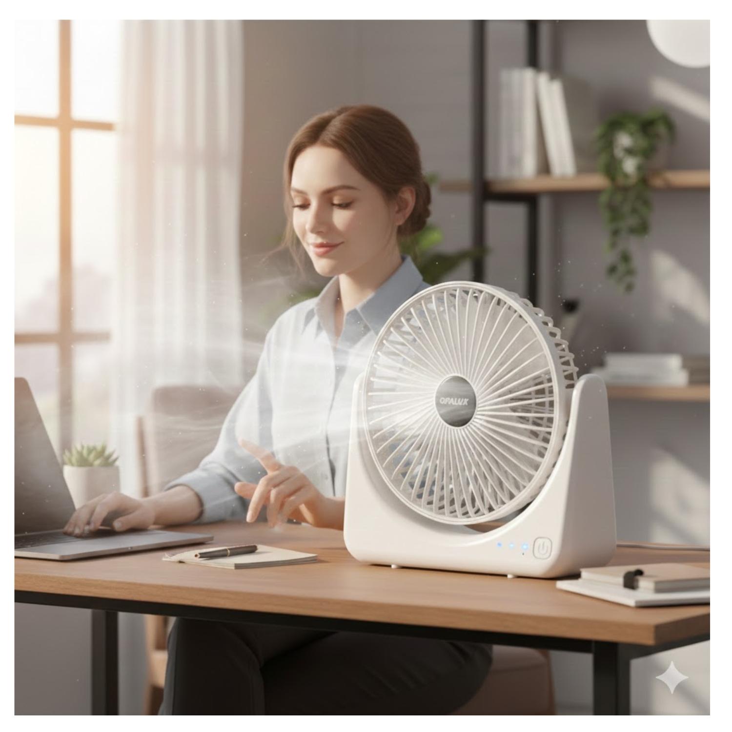 VENTILADOR PORTATIL RECARGABLE 3 VELOCIDADES OPALUX - 3