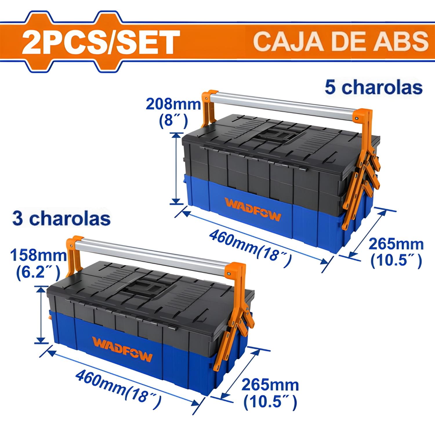 JUEGO DE 2 PIEZAS DE CAJAS DE HERRAMIENTAS DE PLÁSTICO WADFOW - 4