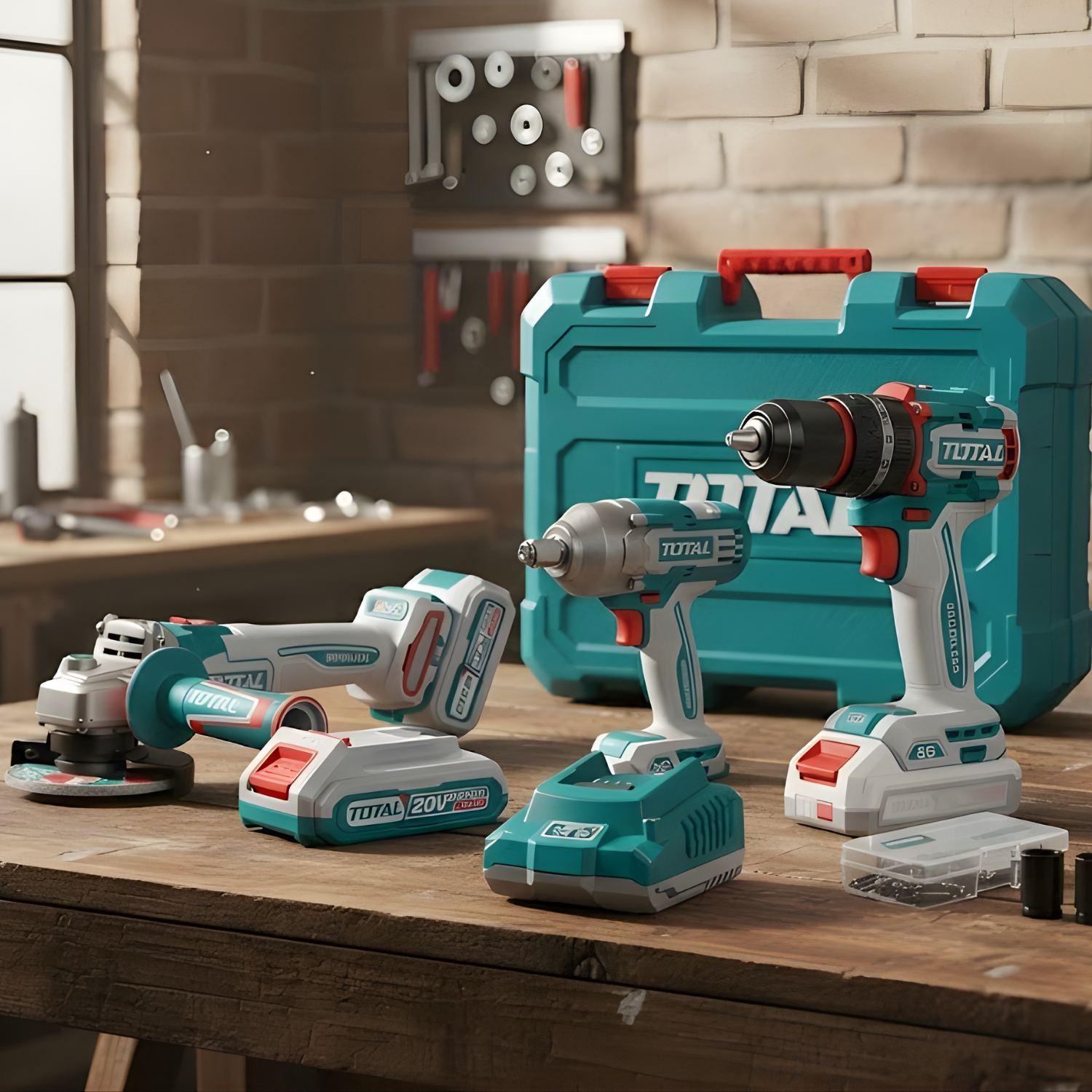 COMBO TALADRO PERCUTOR + LLAVE DE IMPACTO + AMOLADORA TOTAL - 2