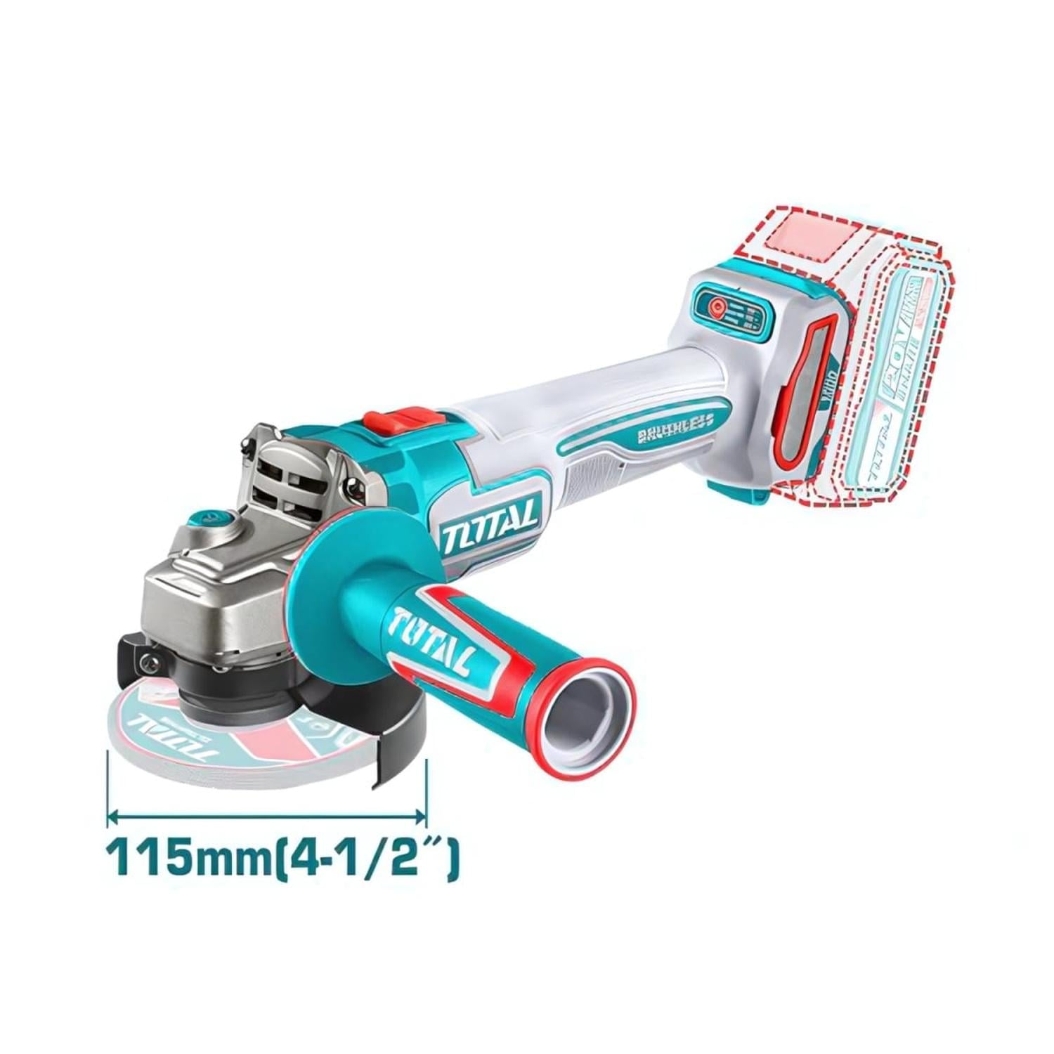 COMBO TALADRO PERCUTOR + LLAVE DE IMPACTO + AMOLADORA TOTAL - 6