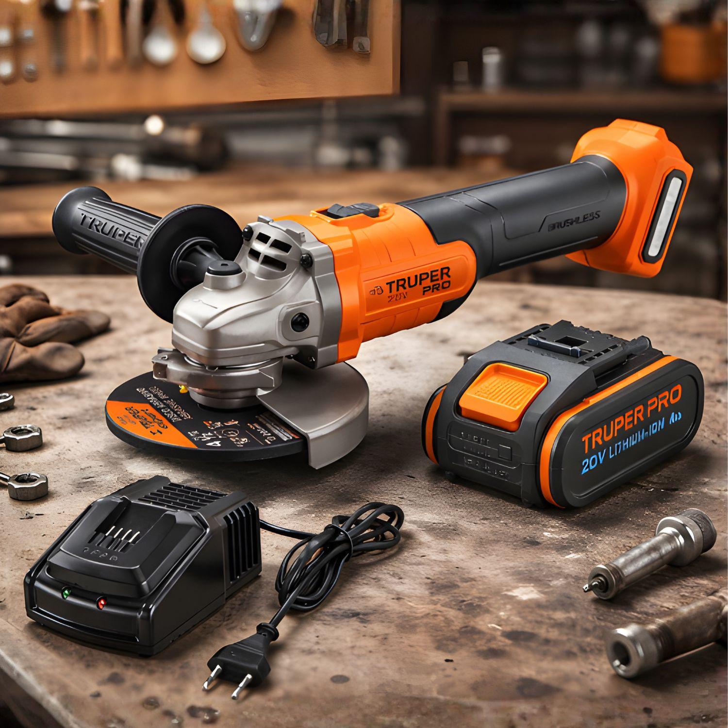 AMOLADORA 4 1/2 20V + 1 BATERIA 4AH + CARGADOR TRUPER - 2