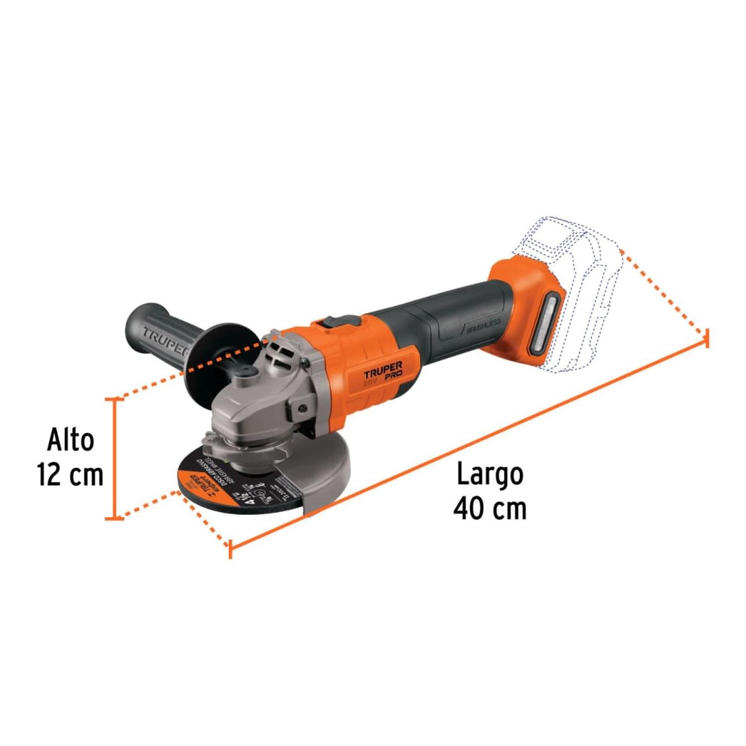 AMOLADORA 4 1/2 20V + 1 BATERIA 4AH + CARGADOR TRUPER - 5