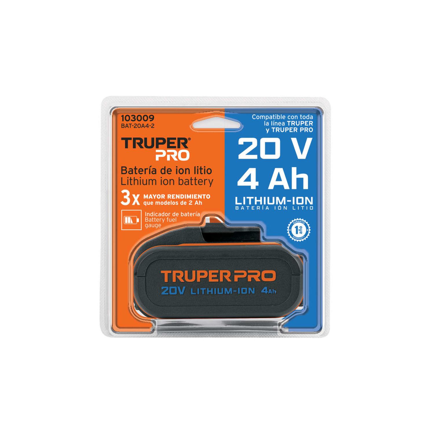 AMOLADORA 4 1/2 20V + 1 BATERIA 4AH + CARGADOR TRUPER - 7