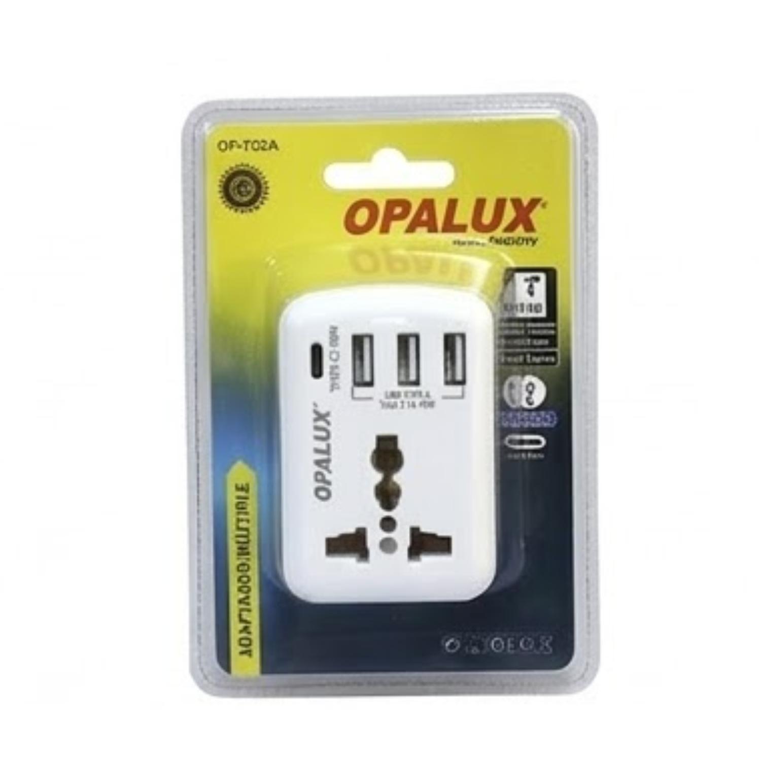 ADAPTADOR ENCHUFE MULTIPLE 3USB TIPO A + TIPO C OPALUX - 4