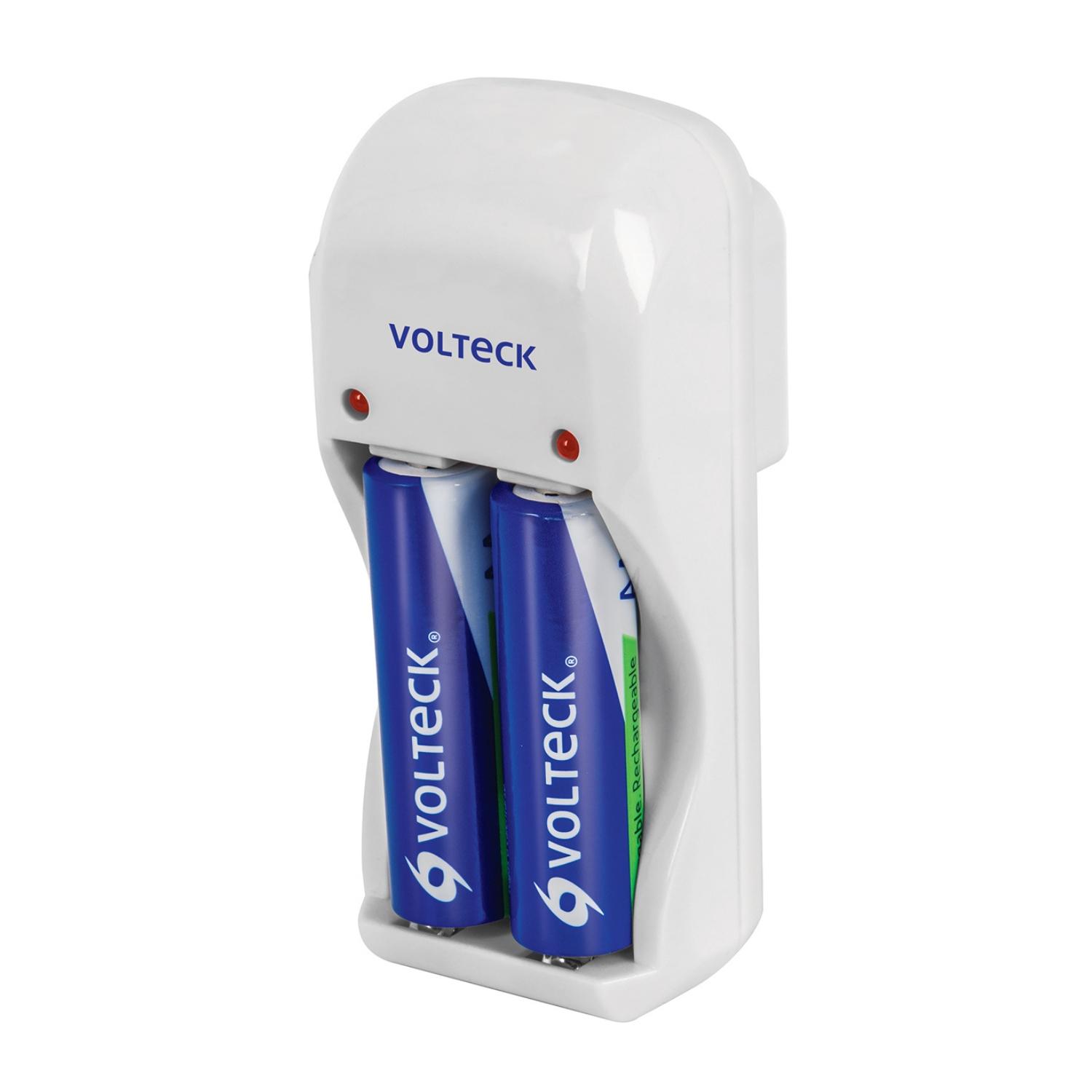CARGADOR DE PILAS AA, AAA, 9V + BLISTER 2 PILAS AA VOLTECK - 1