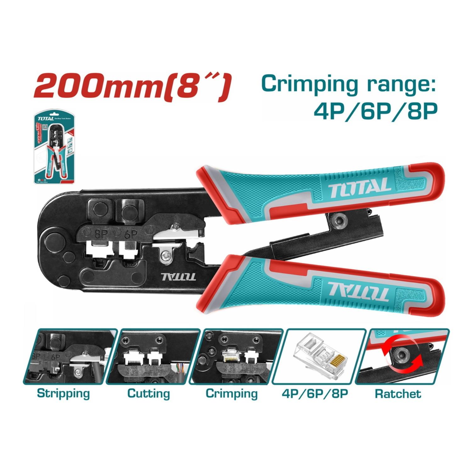 ALICATE PINZA CRIMPADORA 8' INDUSTRIAL TOTAL - 4
