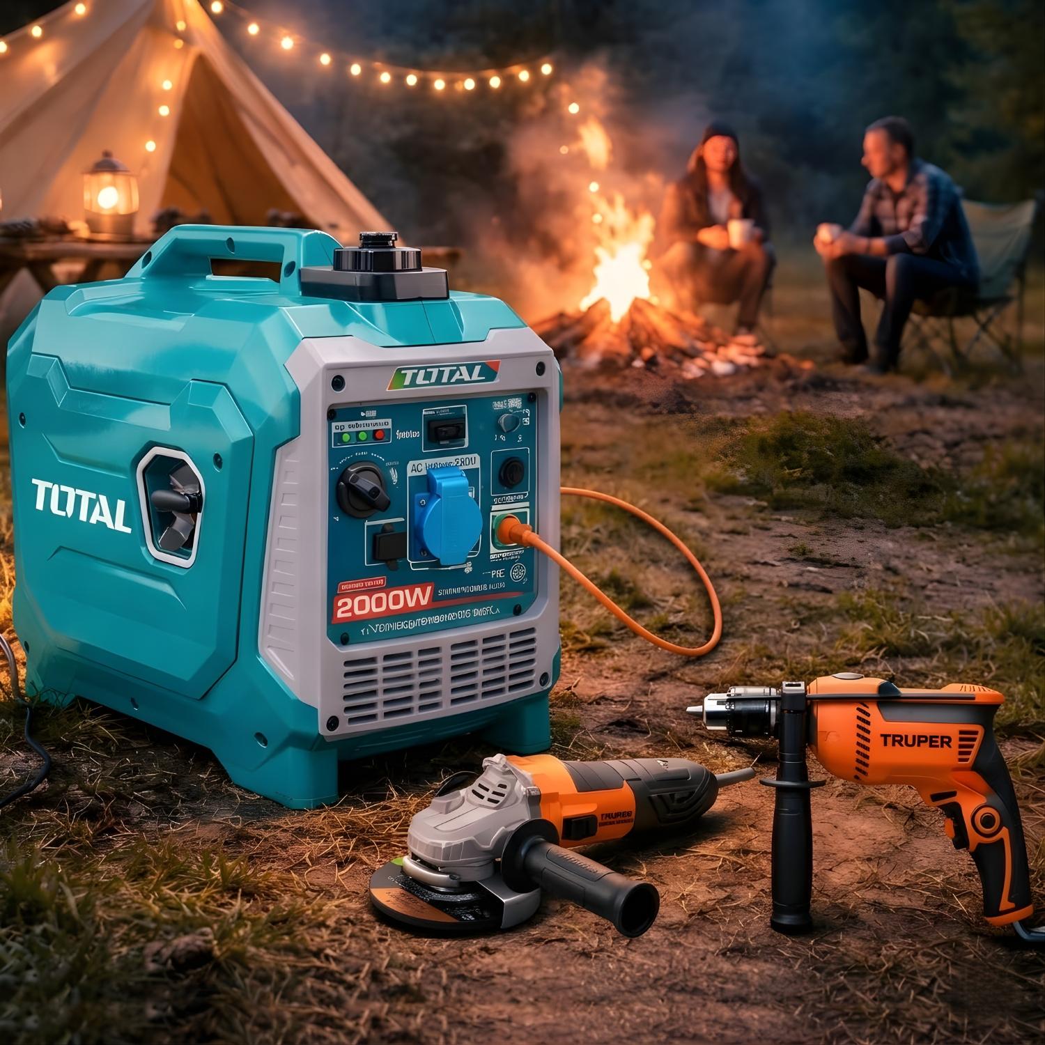 GENERADOR INVERTER SILENCIOSO TOTAL 2000W + TALADRO Y AMOLADORA TRUPER - 3