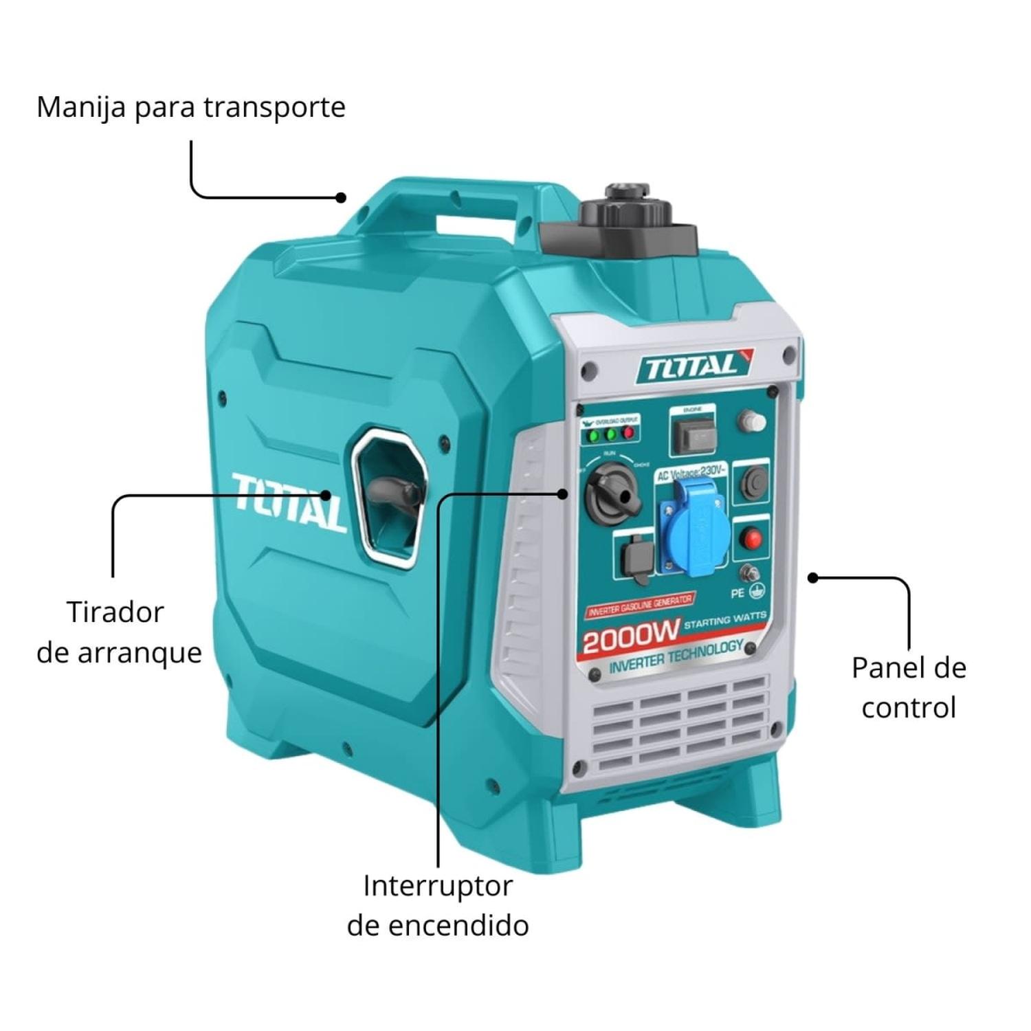 GENERADOR INVERTER SILENCIOSO TOTAL 2000W + TALADRO Y AMOLADORA TRUPER - 5
