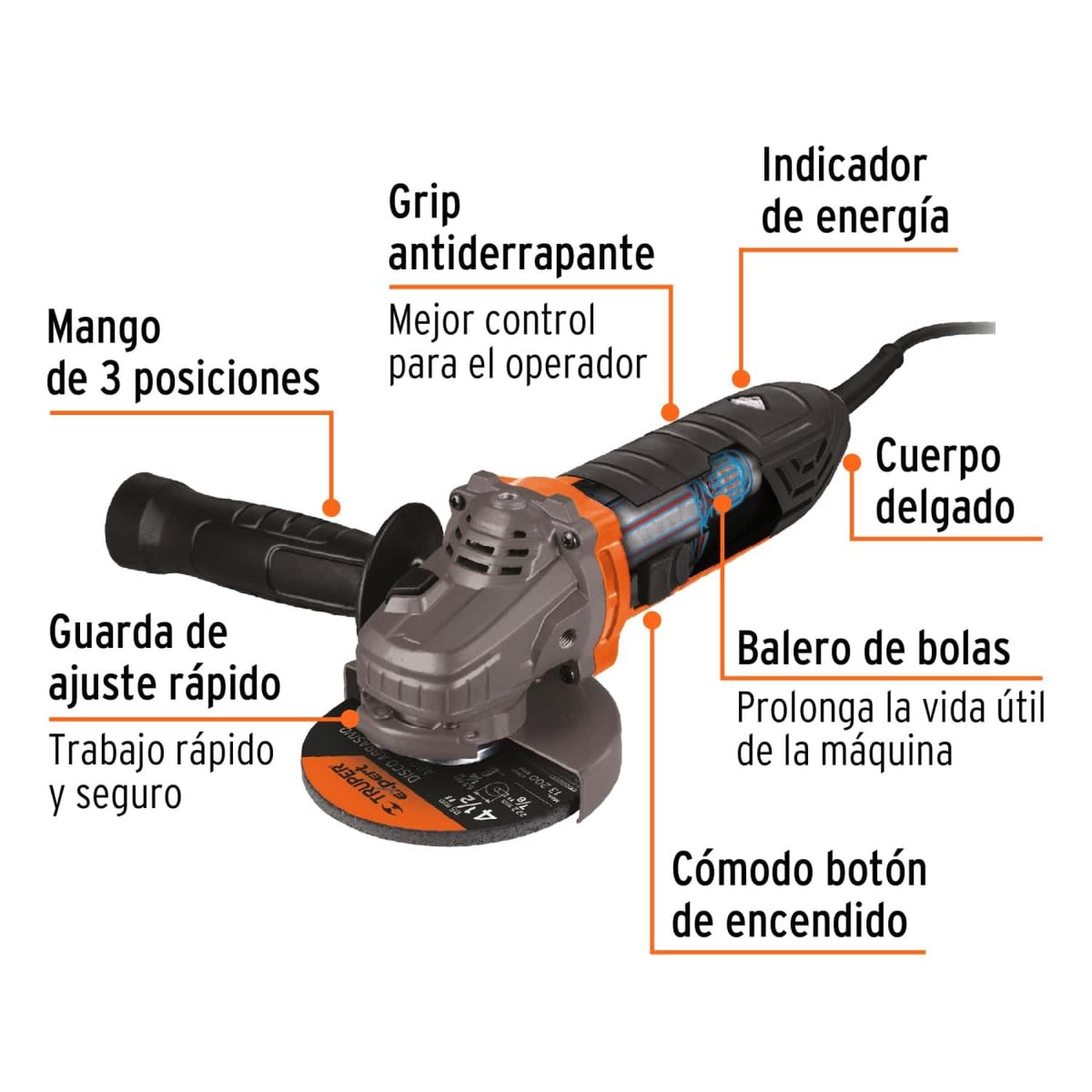 GENERADOR INVERTER SILENCIOSO TOTAL 2000W + TALADRO Y AMOLADORA TRUPER - 8