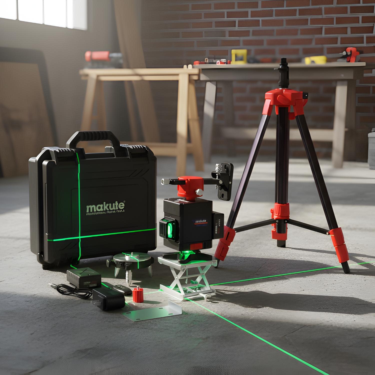 NIVEL LASER 12 LINEAS + MEDIDOR LASER 100M MAKUTE - 2