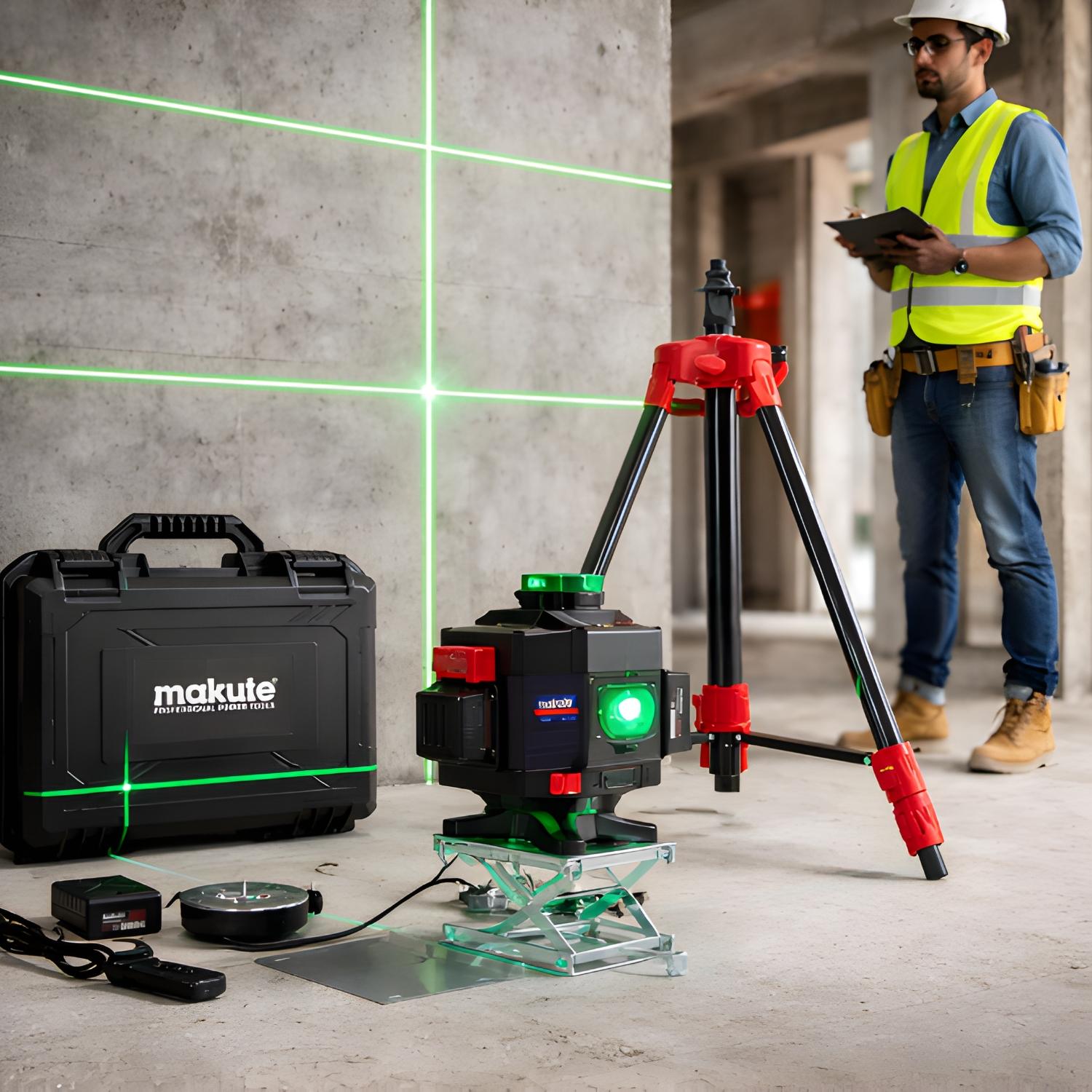 NIVEL LASER 12 LINEAS + MEDIDOR LASER 100M MAKUTE - 3