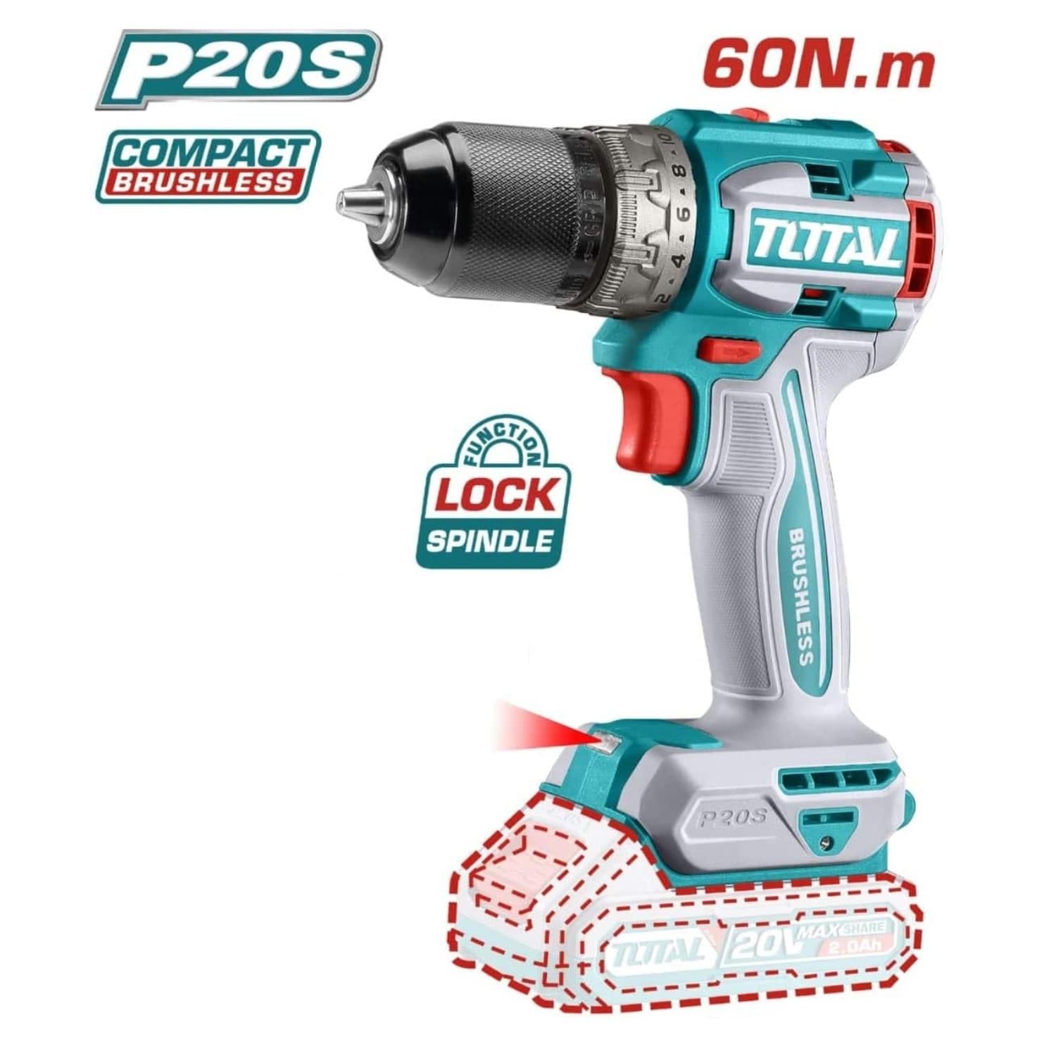 TALADRO ATORNILLADOR 60NM + PISTOLA PARA PINTAR 20V TOTAL - 2