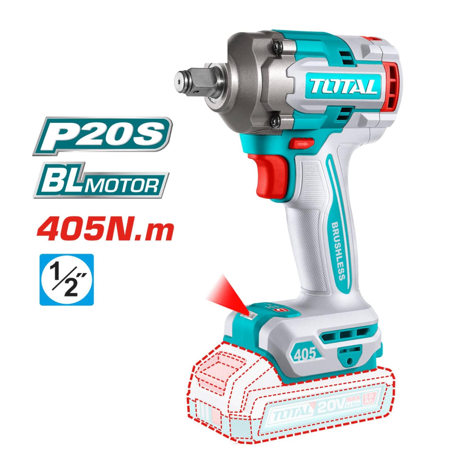 TALADRO PERCUTOR 66NM + LLAVE DE IMPACTO 405NM Y DADOS TOTAL - 8