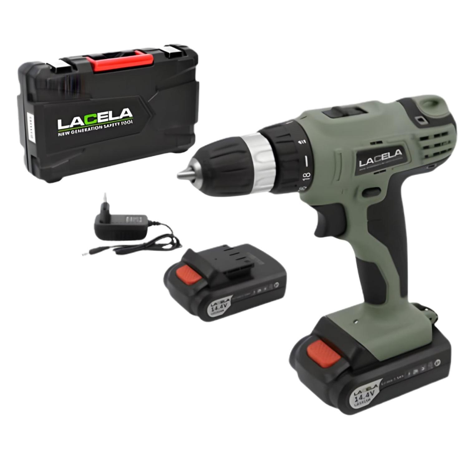 TALADRO INALAMBRICO 14V LI-ION 40NM CON MALETA LACELA - 1