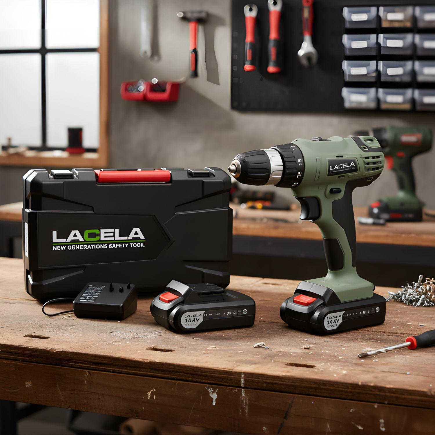 TALADRO INALAMBRICO 14V LI-ION 40NM CON MALETA LACELA - 2