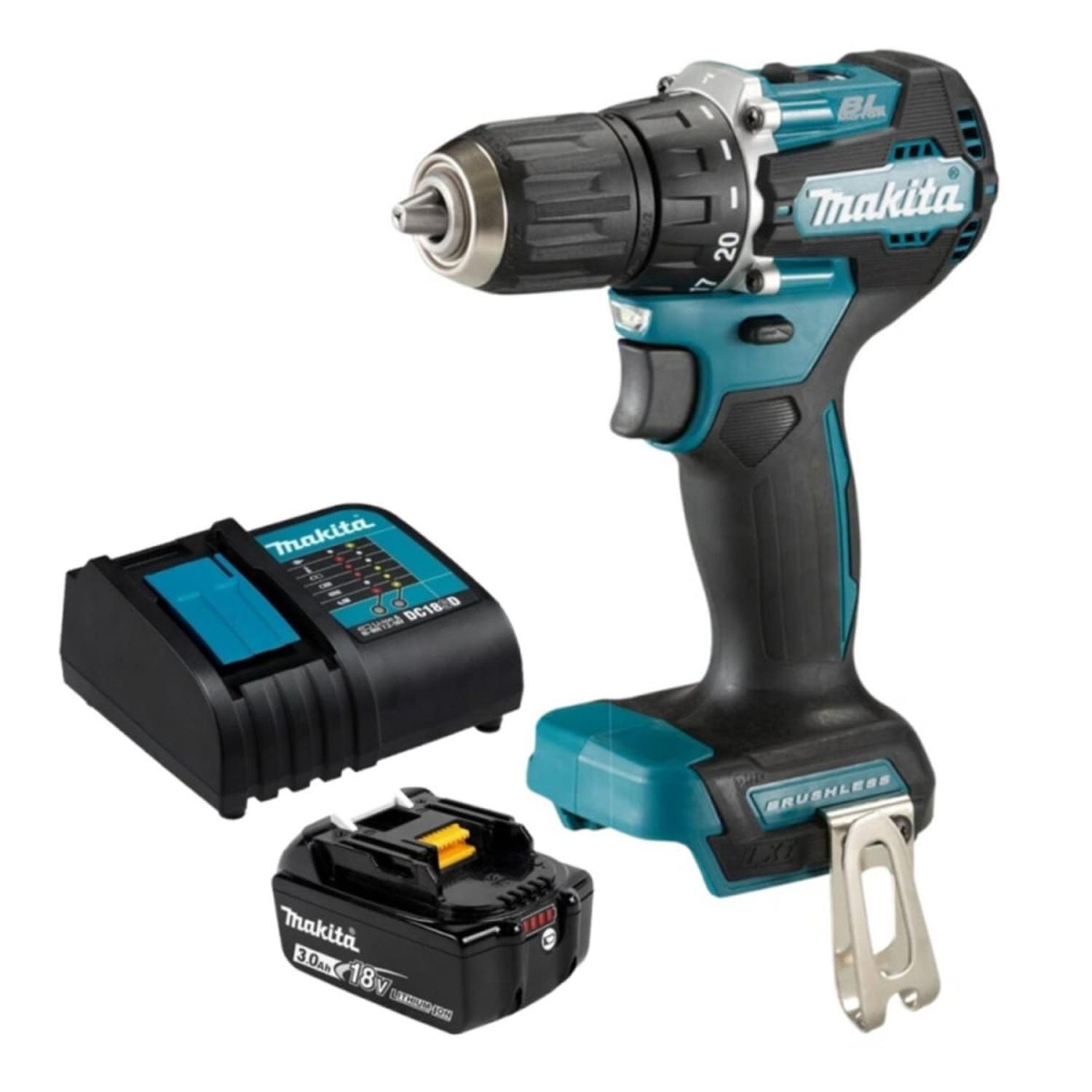 TALADRO PERCUTOR 18V + BATERIA 3AH + 29 ACCESORIOS MAKITA - 4