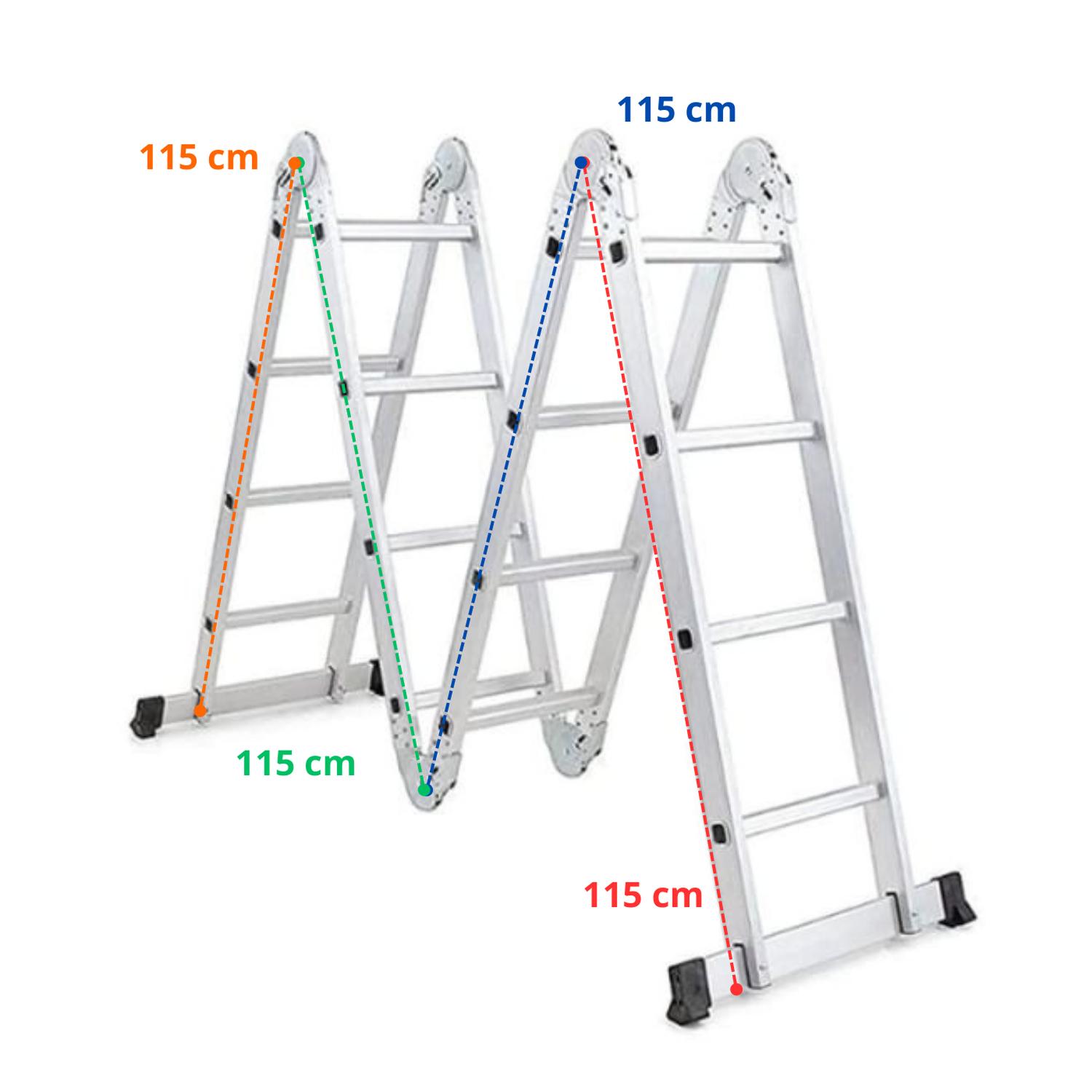 ESCALERA MULTIPOSICION 16 PELDAÑOS SOPORTA 150 KG FERTON - 8