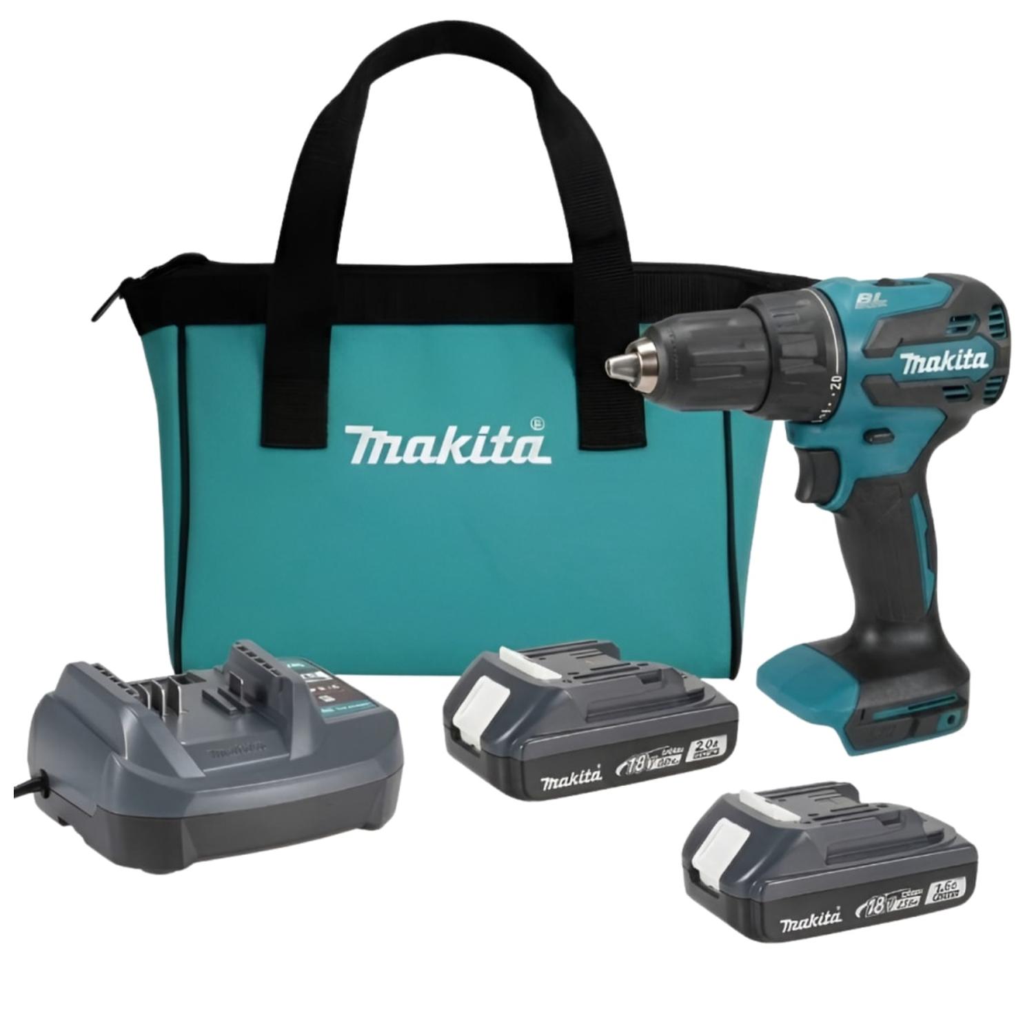 TALADRO PERCUTOR 18V + 2 BATERIAS 2AH + 50 PUNTAS PH2 MAKITA - 4