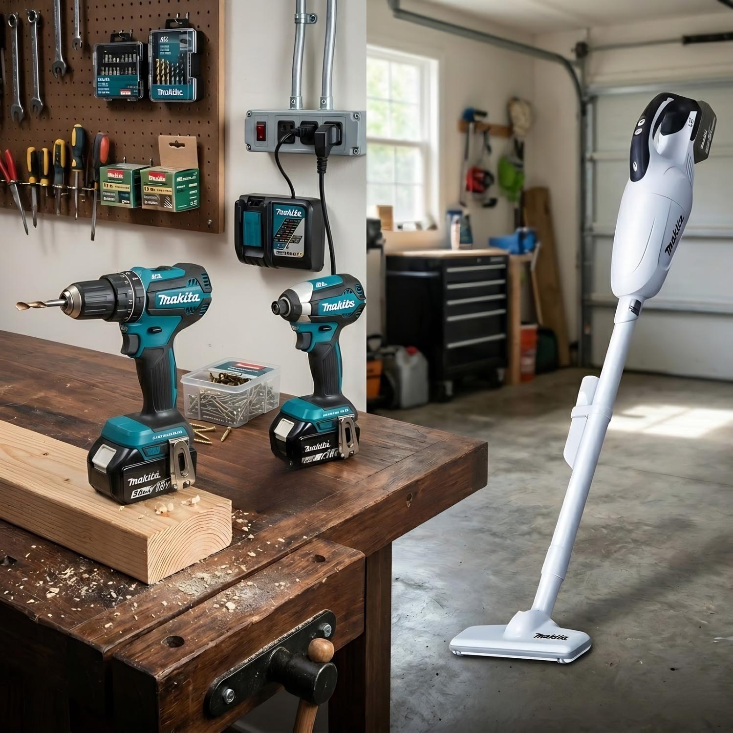 TALADRO + ATORNILLADOR DE IMPACTO + ASPIRADORA 18V MAKITA DLX2283S-DCL181FZW - 2