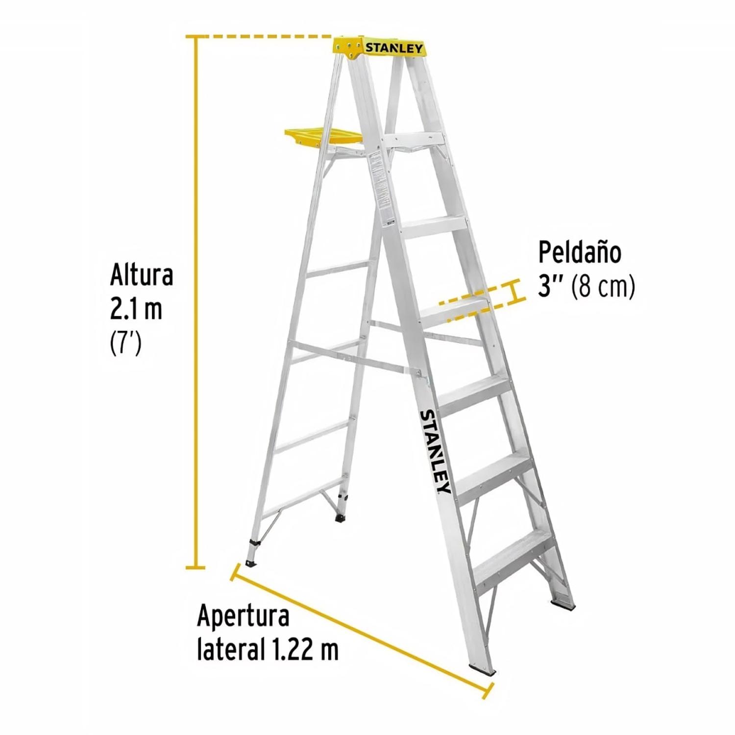 ESCALERA TIPO TIJERA DE ALUMINIO 6 PELDAÑOS STANLEY - 5