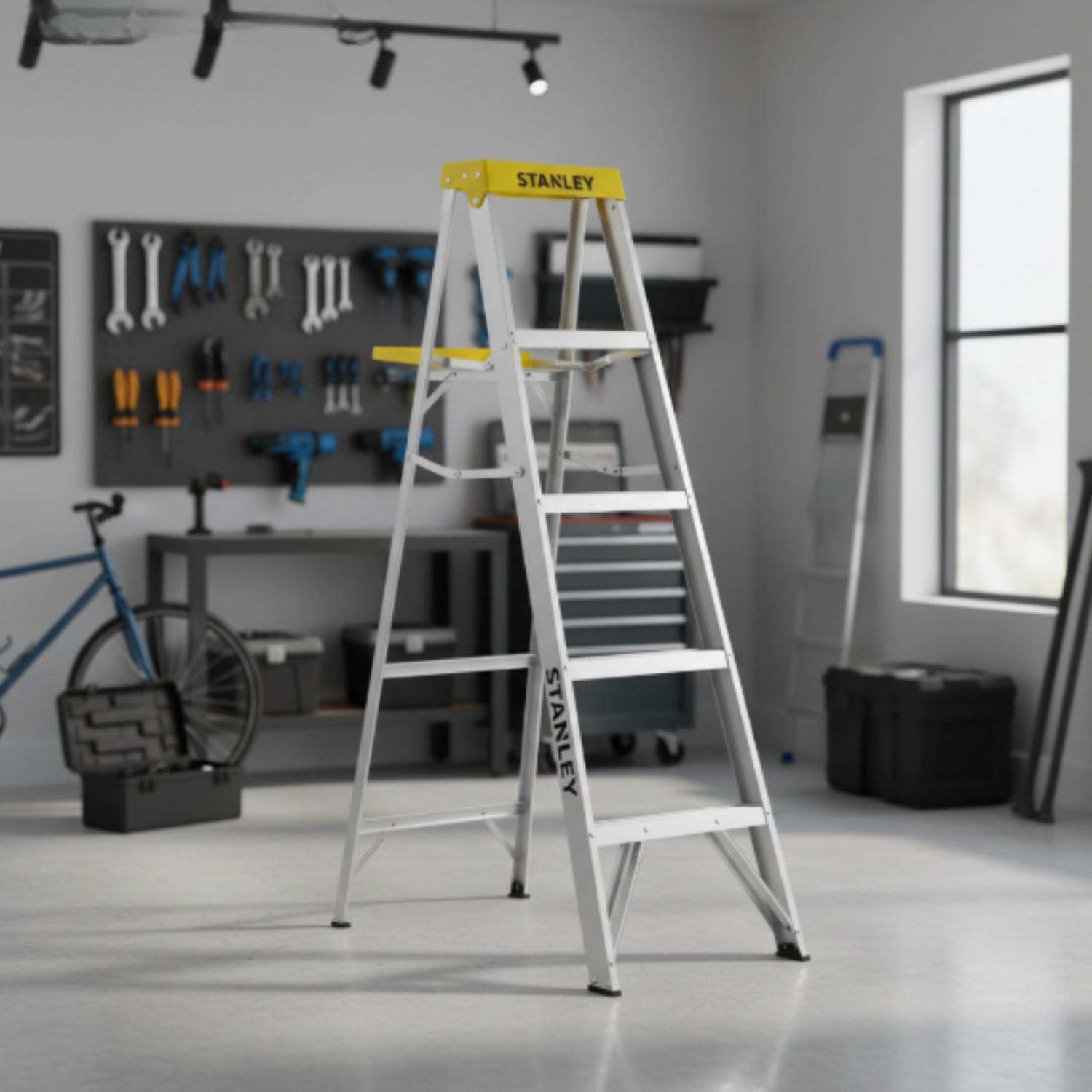 ESCALERA TIPO TIJERA DE ALUMINIO 4 PELDAÑOS STANLEY - 2