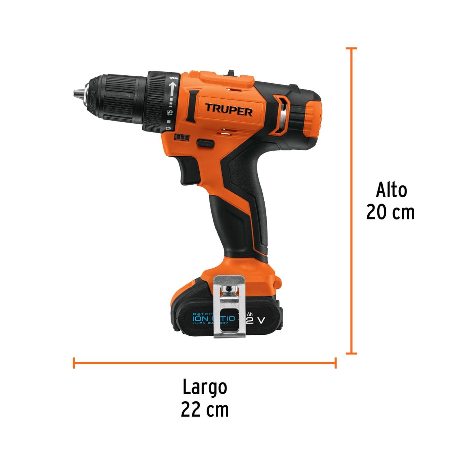 TALADRO INALÁMBRICO 3/8' 12V TRUPER - 3