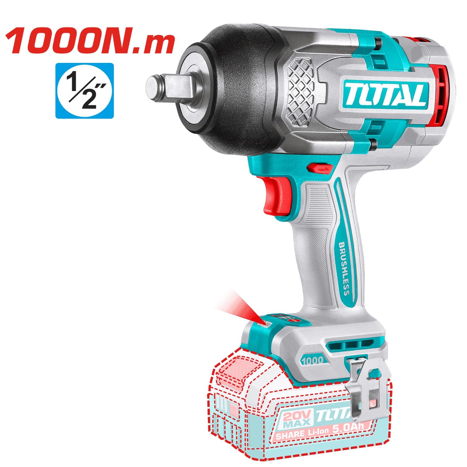 LLAVE DE IMPACTO 1000NM + 2 BATERIAS 5AH TOTAL - 4