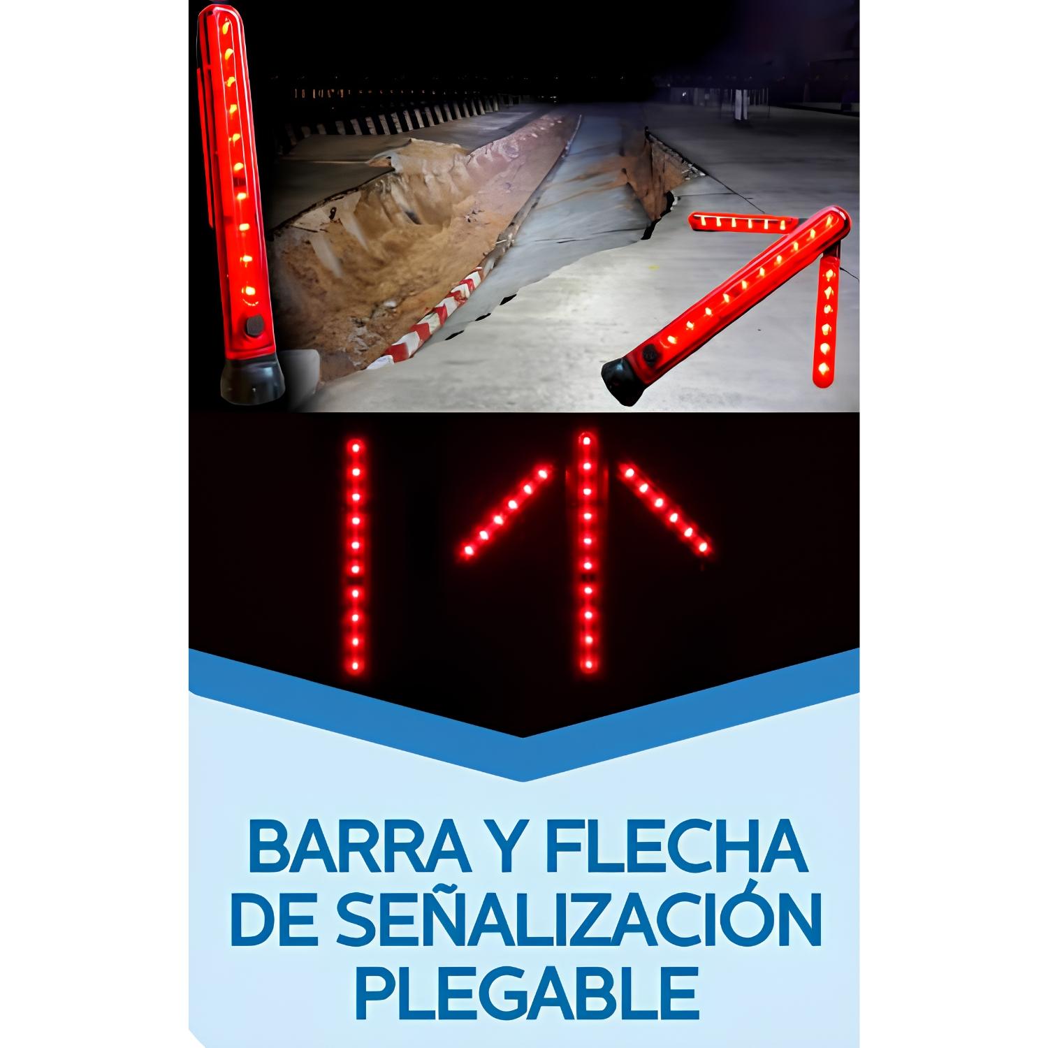 BARRA Y FLECHA DE SEÑALIZACIÓN PLEGABLE CON IMÁN 3W OPALUX - 6