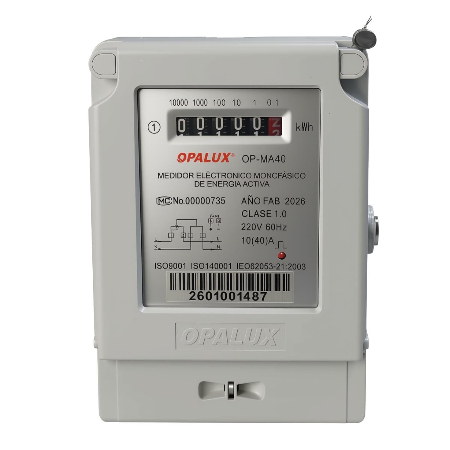 MEDIDOR DE ENERGIA MONOFASICO ANALOGICO OPALUX - 1