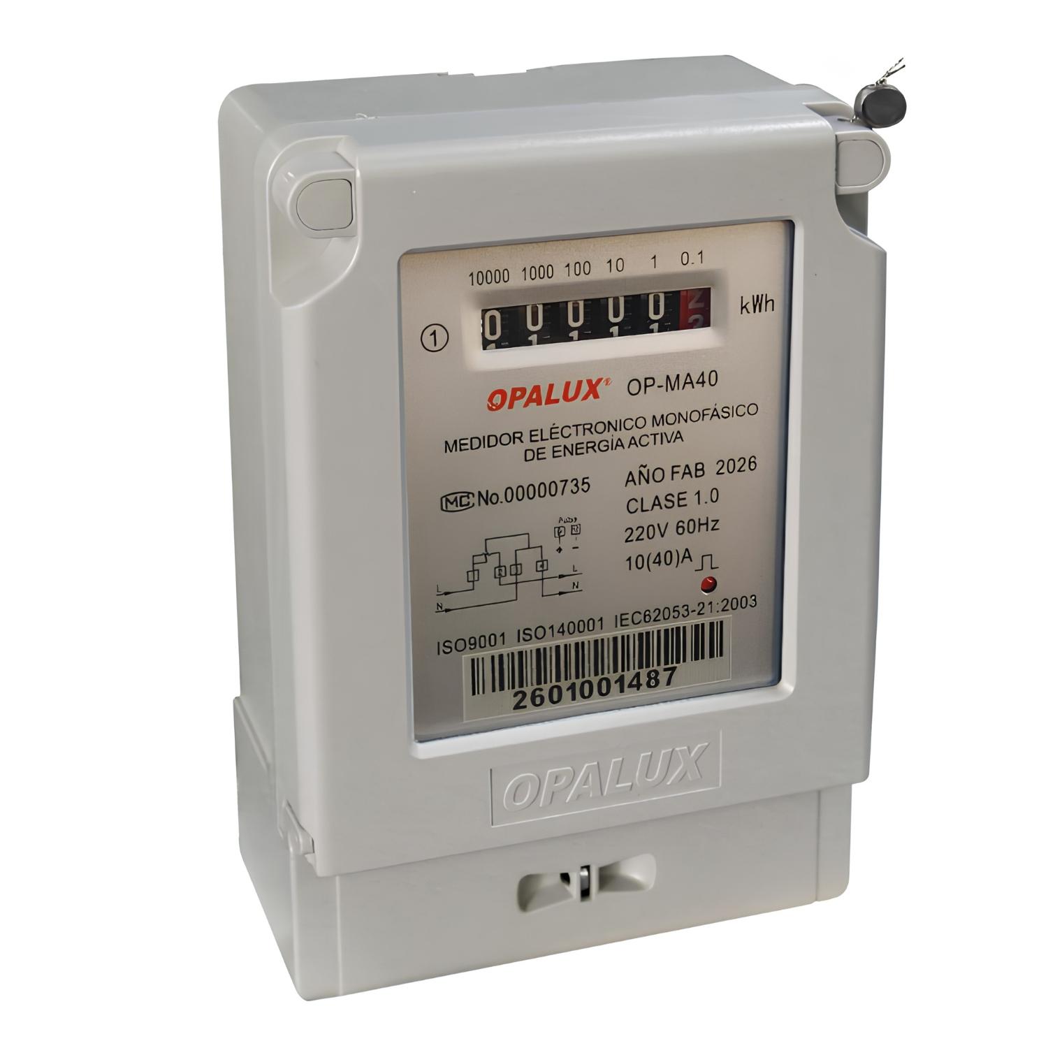MEDIDOR DE ENERGIA MONOFASICO ANALOGICO OPALUX - 4