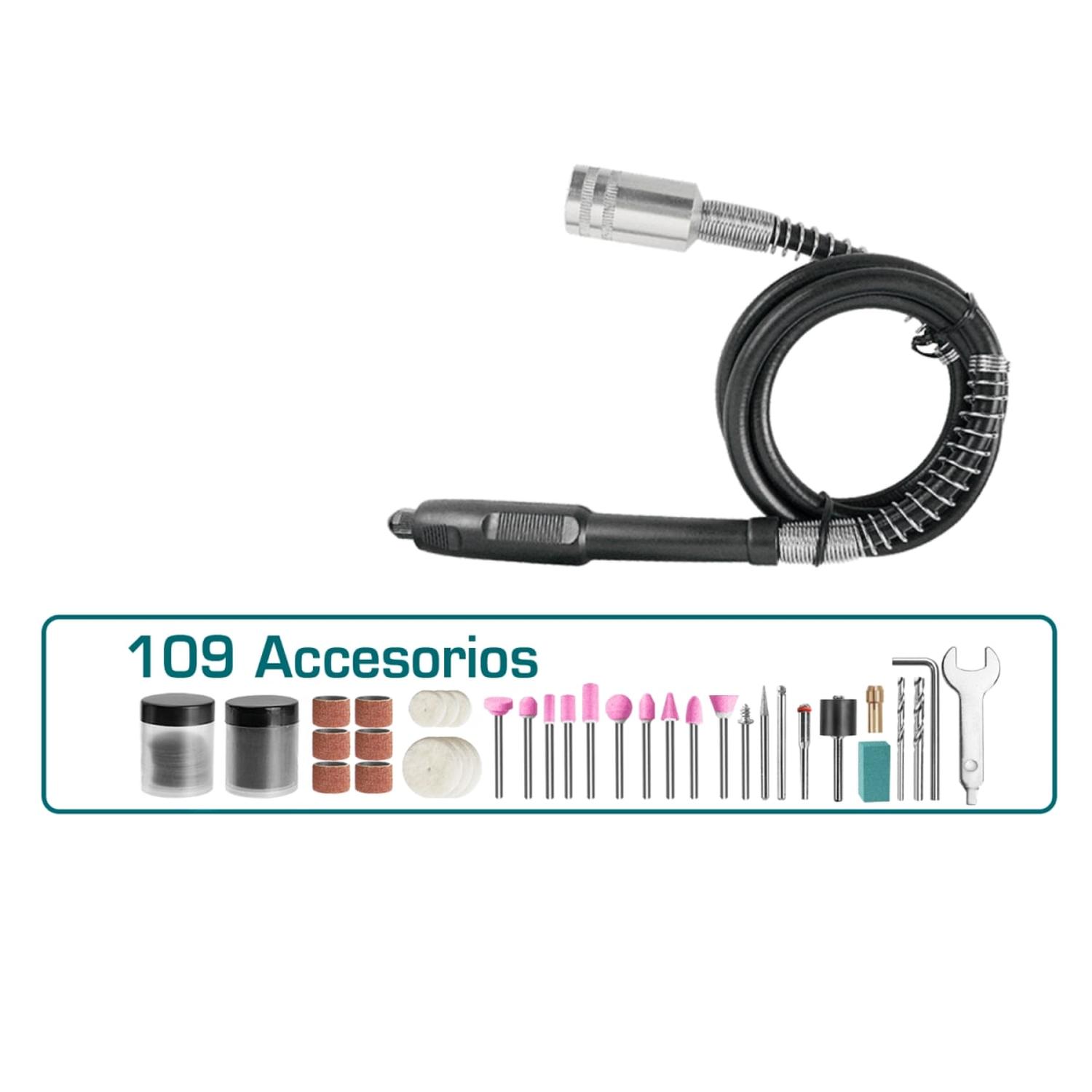 MINI GRINDER RECTIFICADOR 130W + 110 ACCESORIOS TOTAL - 5